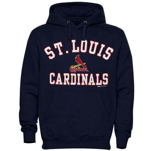 Men St. Louis Cardinals Stitches Fastball Fleece Pullover Hoodie Navy Blue